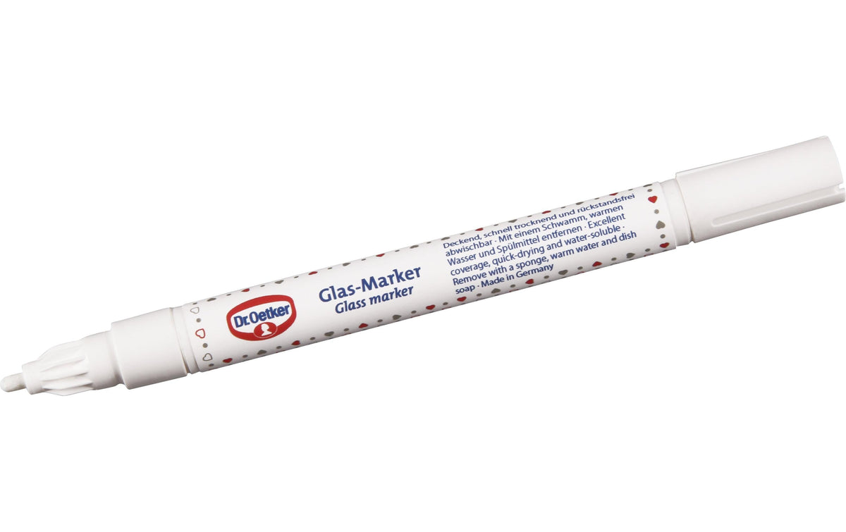 Dr. Oetker Glasmarker weiss zum Beschriften von Gläser, 2mm