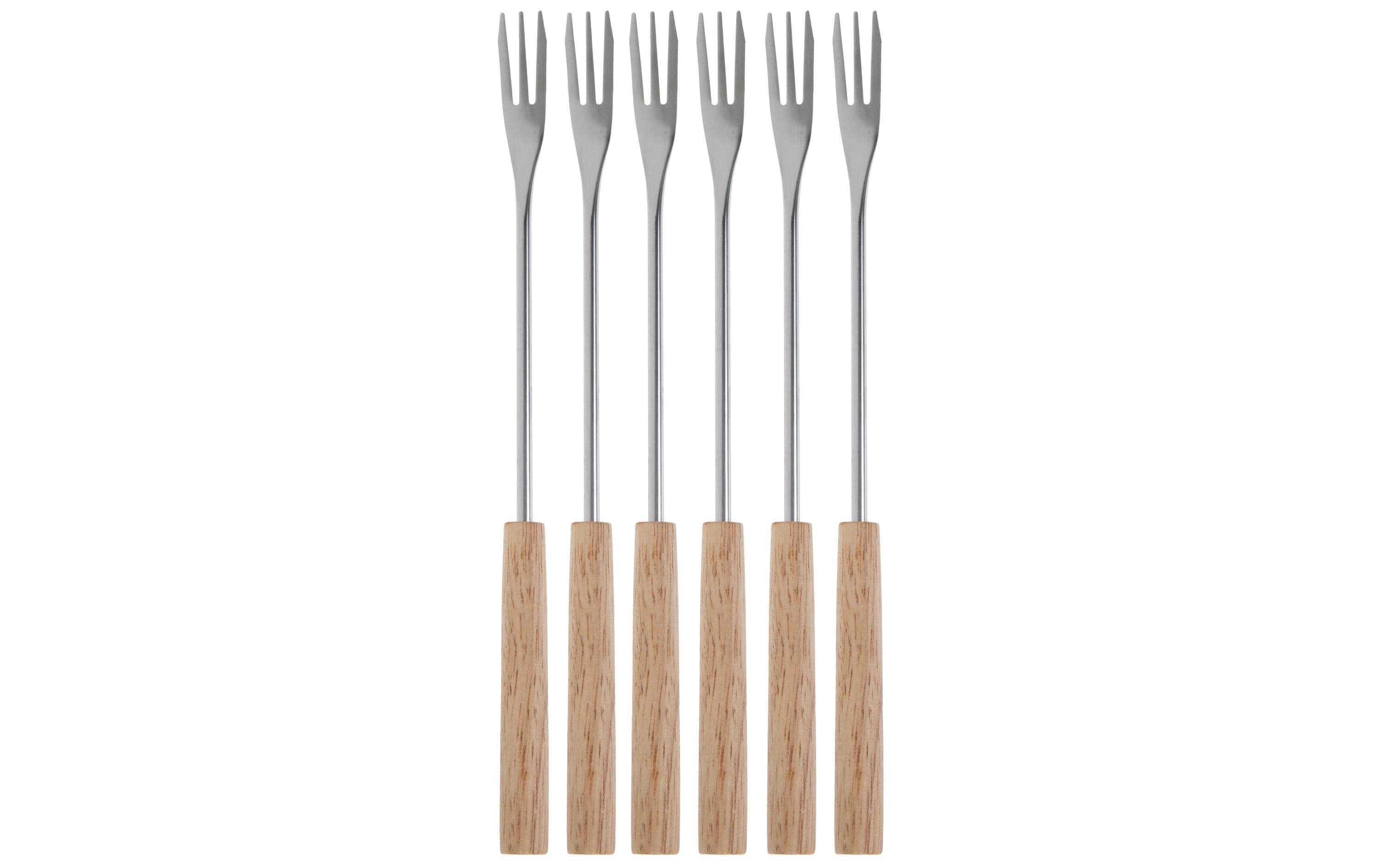 COCON Fondue Gabel Holz 26cm 6 Stk, Eichenholz, 26cm