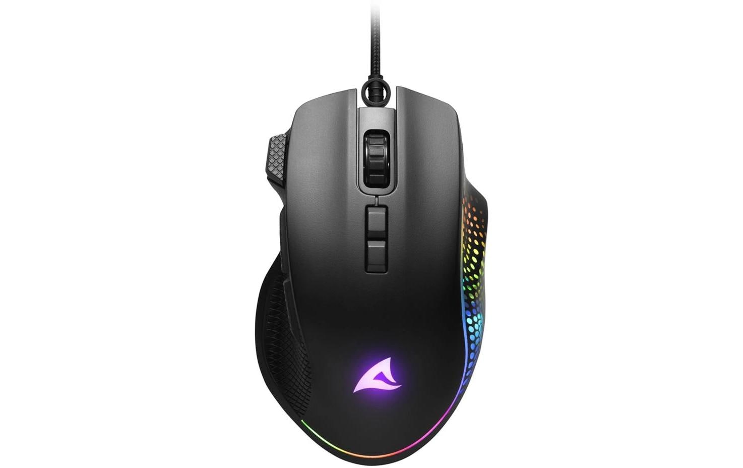 Sharkoon SHARK Force 3, optisch 8 Tasten, USB Kabel, 12800dpi