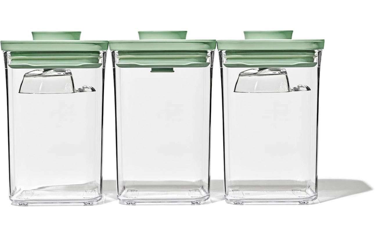 OXO GG 3er Set Pop Aufbewahrungsboxen mit Löffel 30ml grün