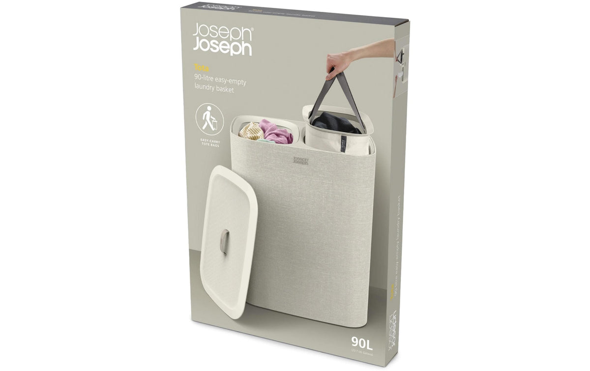 Joseph Joseph Tota 90L Wäschetrennkorb 52x63x32 cm, trockene Wäsche,Traglast 25 kg