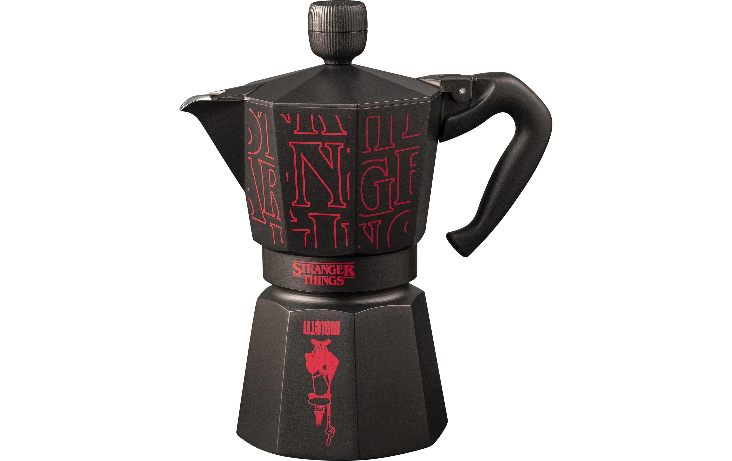 Bialetti Stranger Things Moka Express 6 Tassen, schwarz/rot