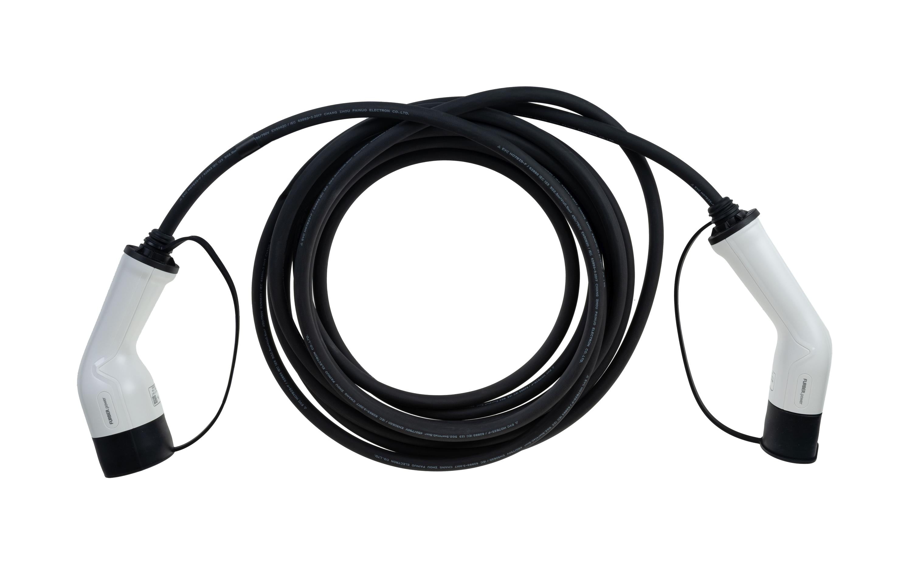 F.power Typ 2 Ladekabel THOR 11kW 8m einphasig, 250V, 16A, gerade