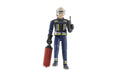 Bruder Spielwaren Feuerwehrmann Feuerwehrmann mit Helm, Handsch., Zubehö