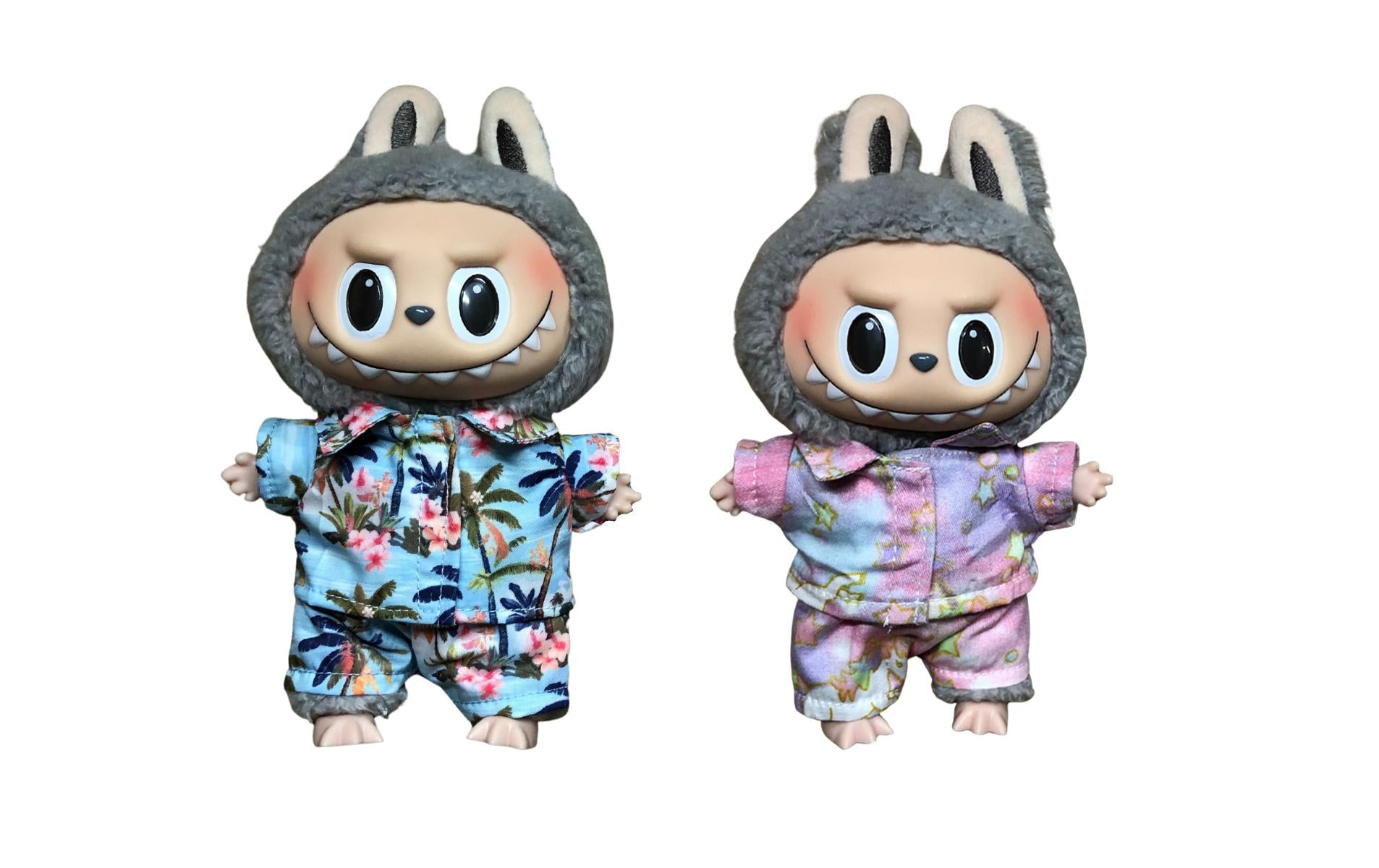 WL Labubu Accessoire Set Tshirt Unicorn + Light Blue Palms