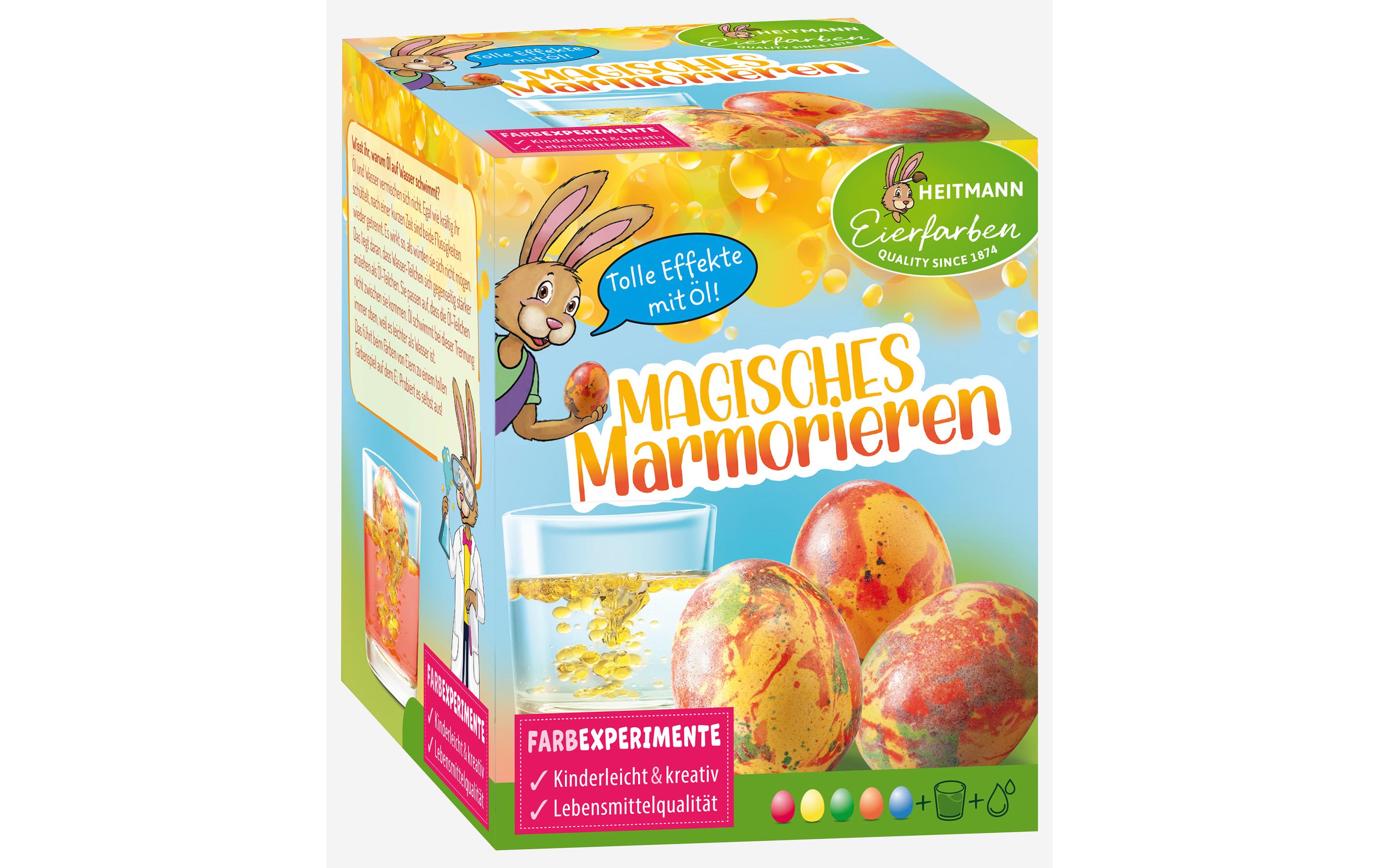 B&H Eiermalfarben Magisches Marmorieren 5 Eierfarben, Tabletten, Öl, Farbbecher