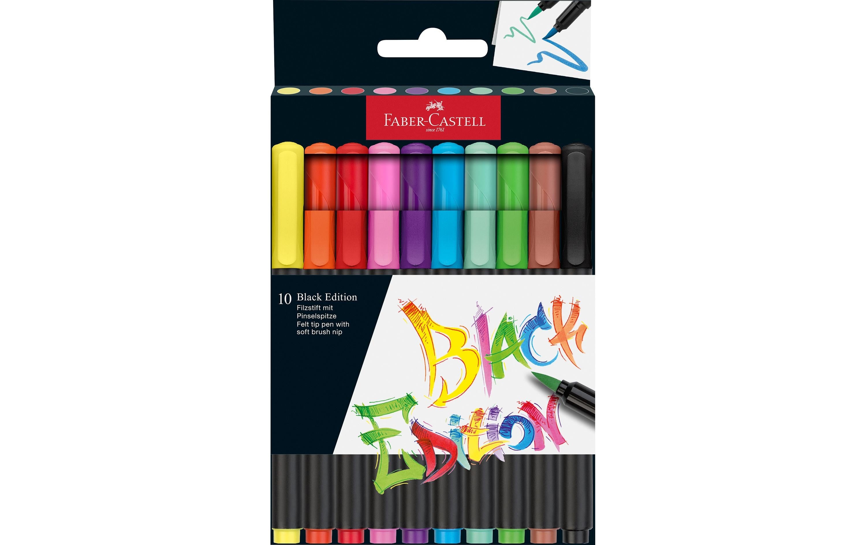Faber-Castell Filzstifte Black Edition 10er Kartonetui