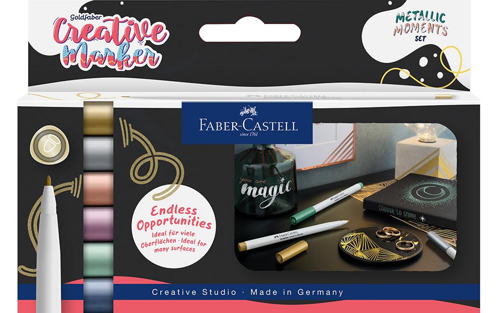 Faber-Castell Creative Marker Metallic Rundspitze 1.5mm, 6er Etui