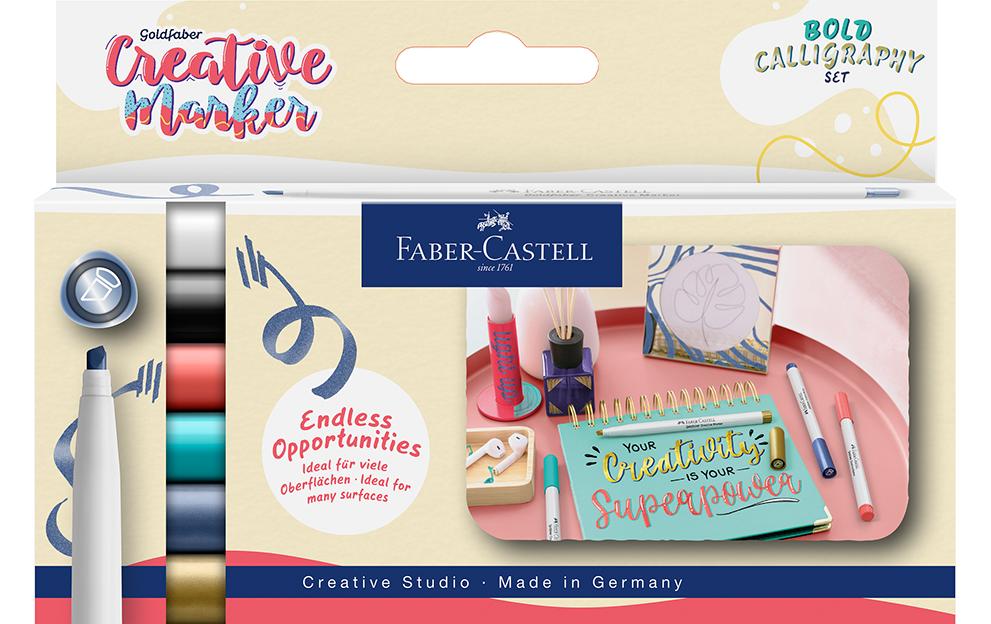 Faber-Castell Creative Marker Calligraphy Keilspitze, 6er Etui