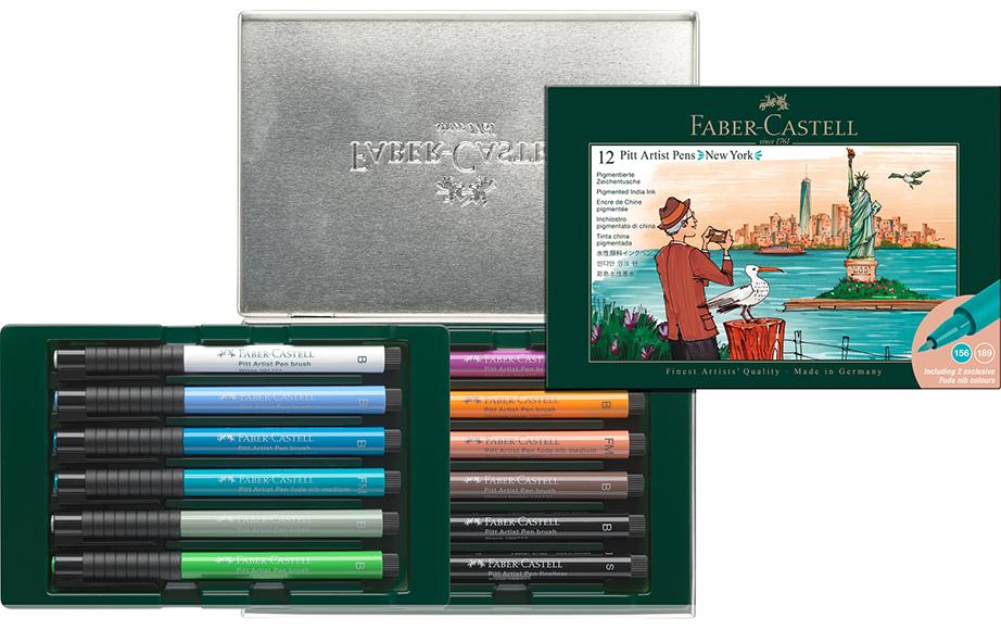 Faber-Castell PITT Artist Pen Set New York 12 Farben