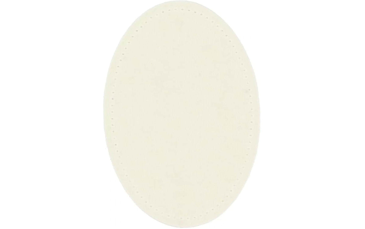 Prym Patches Velourslederimitat aufbügelbar 9.5 x 14.5 cm, Karte 2 Stk. vollweiss