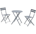 DamecoBistro-SetStühel&Tisch,Anthrazit matt Metall pulverbeschichtet, Tisch D:60cm