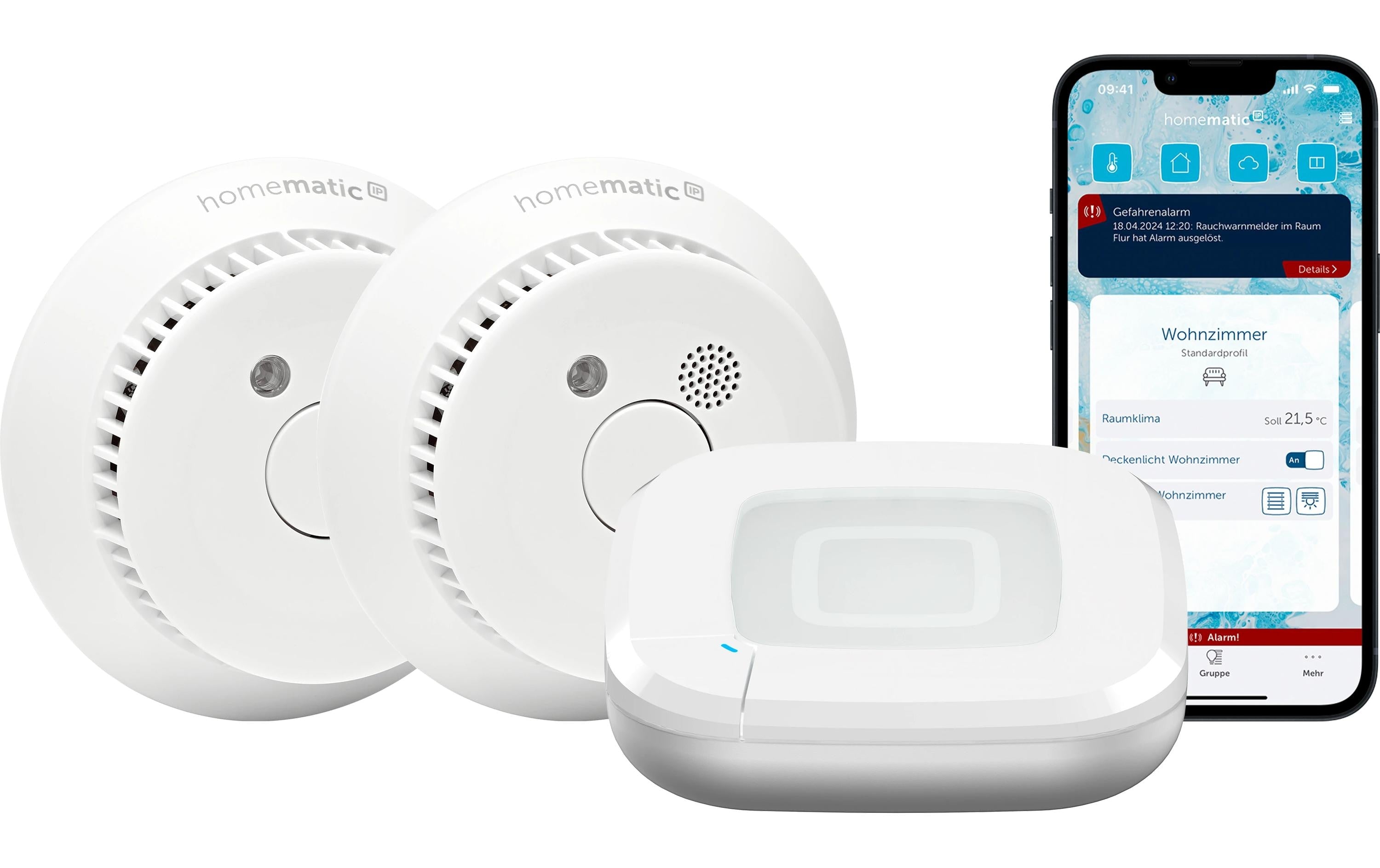 Homematic IP Starter Set Rauchwarn$ 2x Rauchmelder, Access Point 2