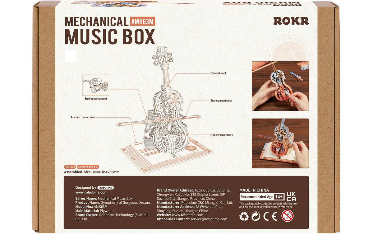 ROKR Magic cello Robotime Bausatz
