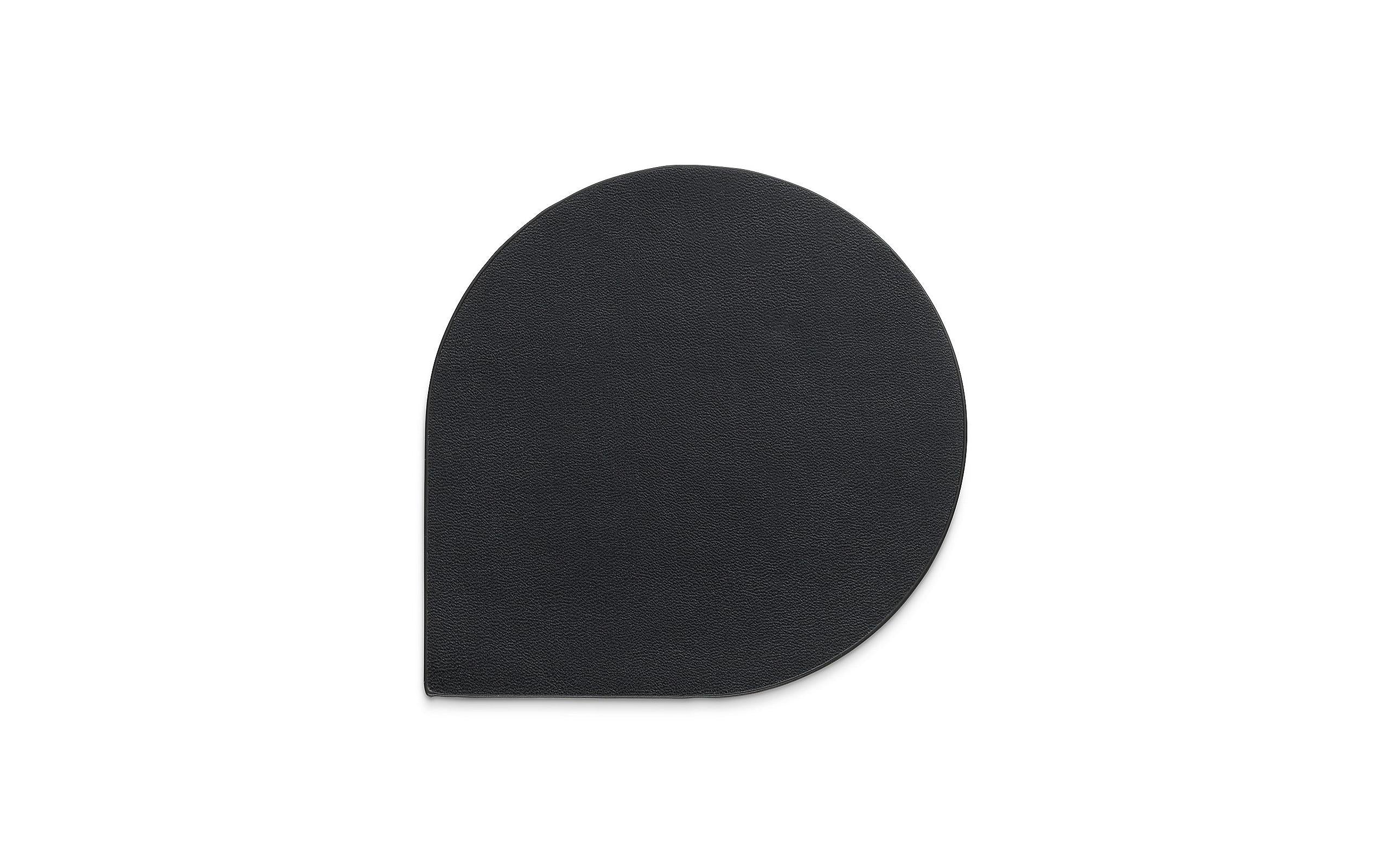 Kela Glasuntersetzer Edel Schwarz 1 Stück, Kunstleder, 10 x 10 cm