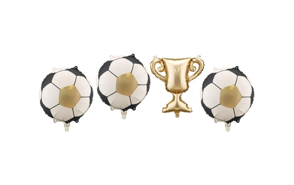 Partydeco Folienballon Fussball grün, 33 x 33 cm, 4 Stück