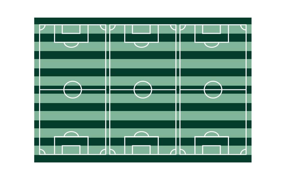 Partydeco Tischdecke Fussballfeld mint, 180 x 120 cm, Papier