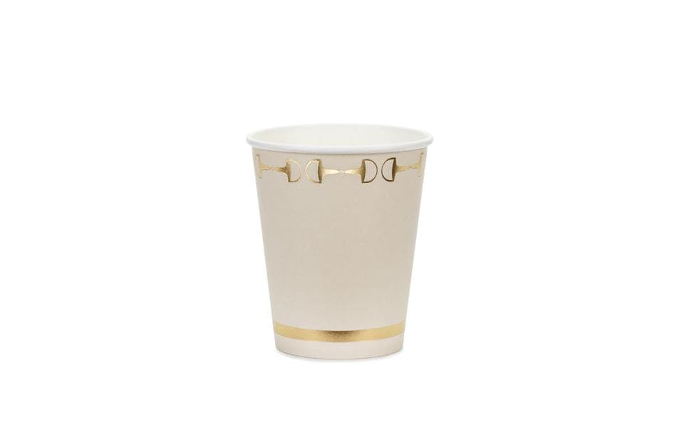 Partydeco Becher Steigbügel beige, 9 cm, 220ml, 6 Stück