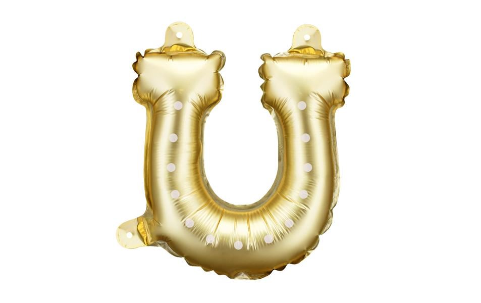 Partydeco Folienballon Hufeisengirlande gold, 18 x 19 cm, 3 Stück