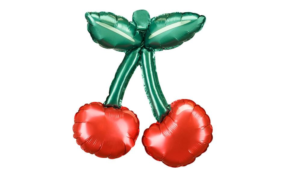 Partydeco Folienballon Kirsche farbig, 28 x 31 cm, 1 Stück