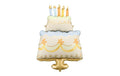 Partydeco Folienballon Kuchen farbig, 55 x 75 cm, 1 Stück