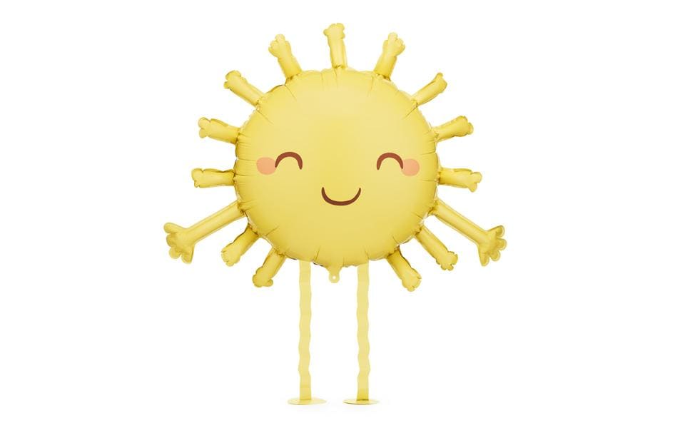 Partydeco Folienballon Sonne gelb, 77 x 62 cm, 1 Stück