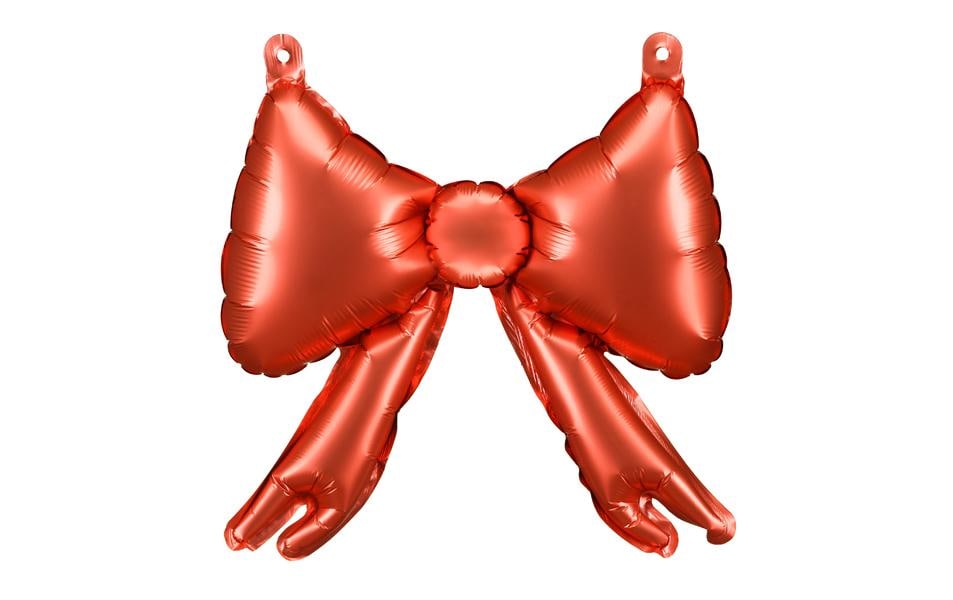 Partydeco Folienballon Schleife rot, 25,5 x 25 cm, 1 Stück