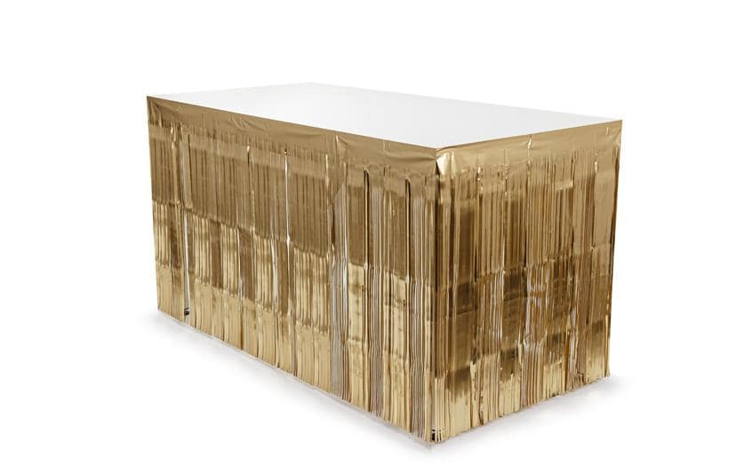 Partydeco Tischumrandung Fransen 80 x 300 cm, gold