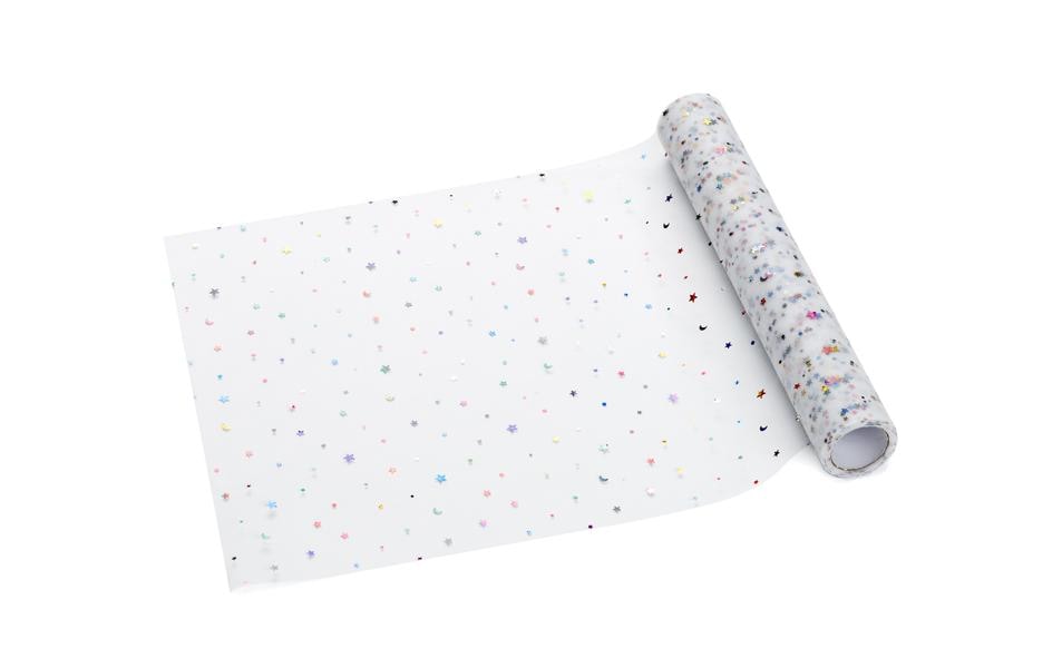 Partydeco Tischläufer Sterne farbig, 35 x 900 cm, 1 Stück