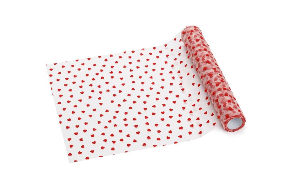 Partydeco Tischläufer Herzen rosa/rot, 36 x 900 cm, 1 Stück