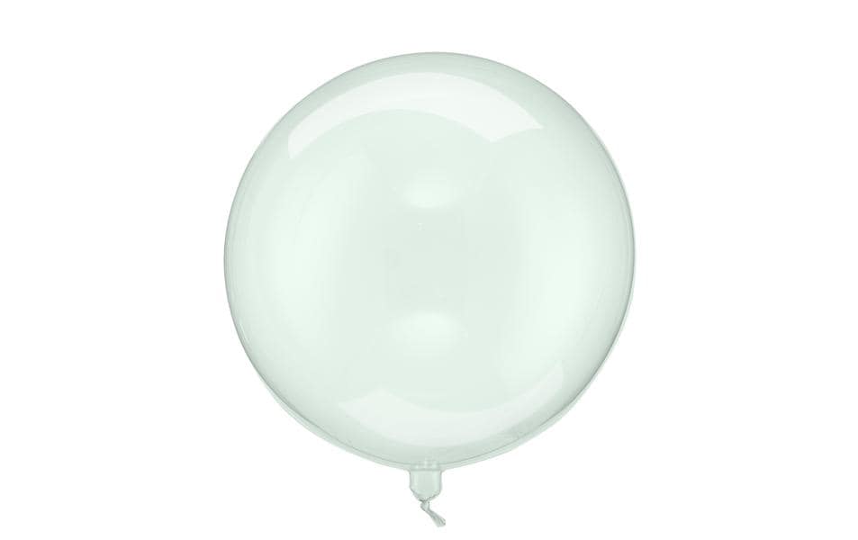 Partydeco Ballon Transparent grün D: 40 cm, transparent, zum beplotten