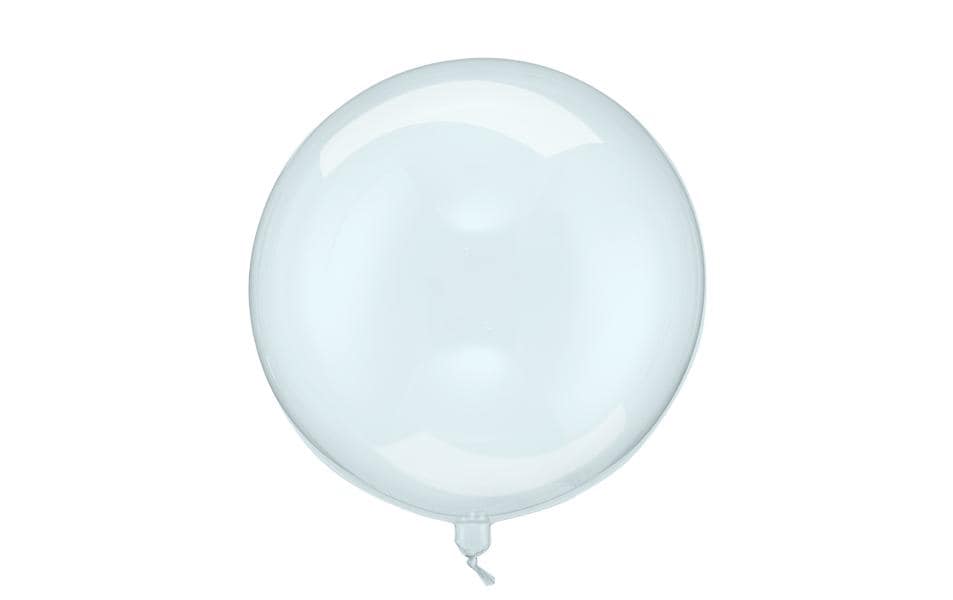 Partydeco Ballon Transparent blau D: 40 cm, transparent, zum beplotten