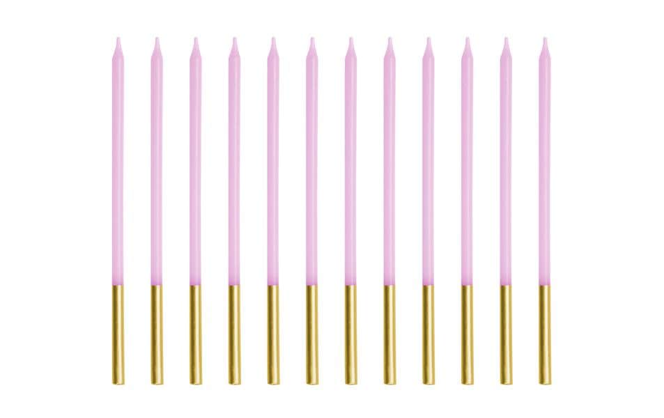 Partydeco Geburtstagskerzen violett, 14 cm, 12 Stück