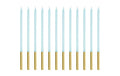 Partydeco Geburtstagskerzen hellblau, 14 cm, 12 Stück