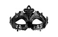 Partydeco Maske schwarz 17 x 9 cm, mit Band gebunden