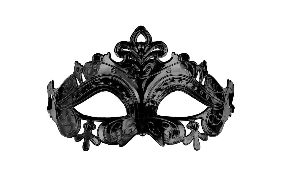 Partydeco Maske schwarz 17 x 9 cm, mit Band gebunden