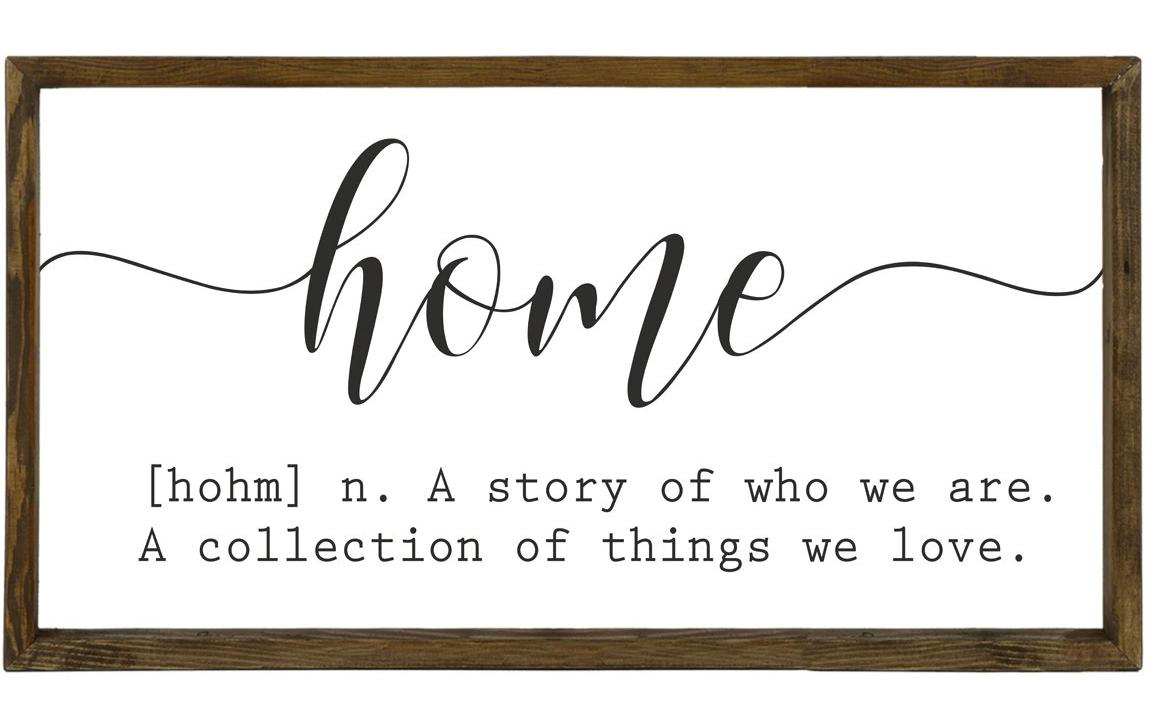 Wallxpert Bild home 25x50 cm MDF, Rahmen aus Kiefernholz
