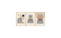 Wallxpert Arches Beige/Blau 3-teilig 3 Stück à 50x70 cm, MDF, Massivholz
