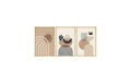 Wallxpert Bild Arches Beige/Blau 3-teilig 3 Stück à 50x35 cm, MDF, Massivholz