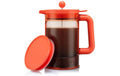 Bodum Bean Set Kaffeezubereiter Hot&Cold 12 Tassen, mit Deckel, Bright Coral, 1.5L
