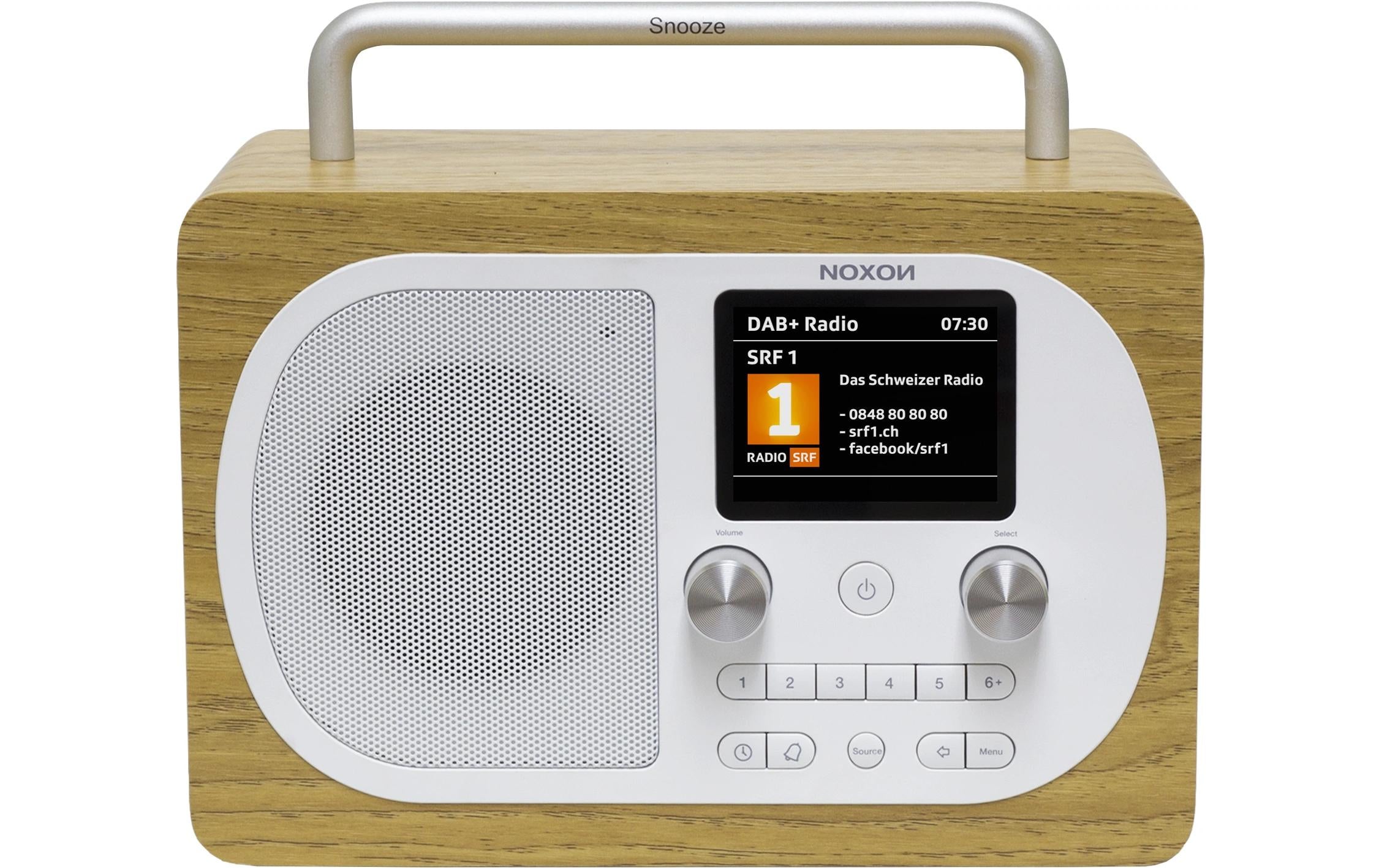 Noxon Eiger, DAB+ Radio, Eiche/Weiss DAB+, UKW, BT, Wecker