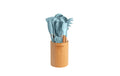 Create Küchenutensilien-Set Pastellblau, Silikon und Holz