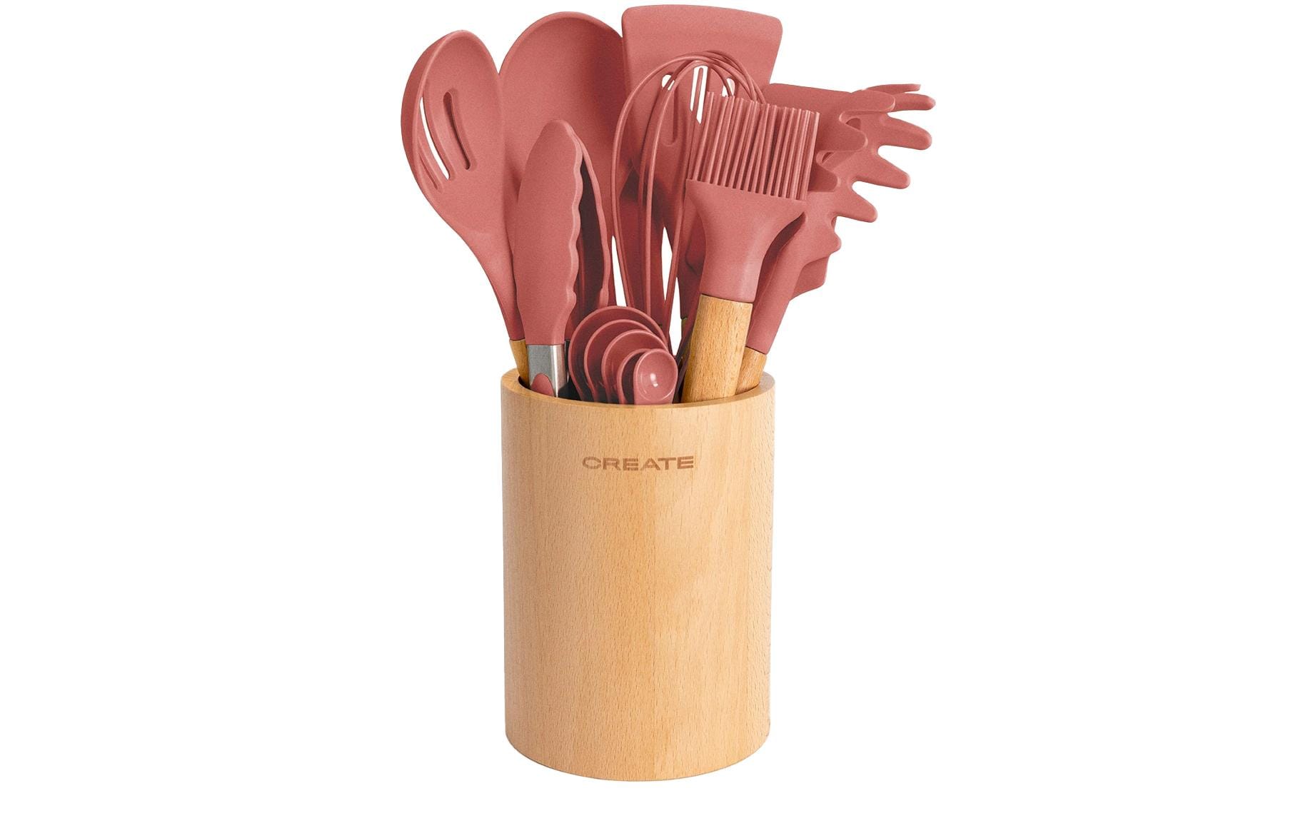 Create Küchenutensilien-Set Terracotta / Silikon und Holz