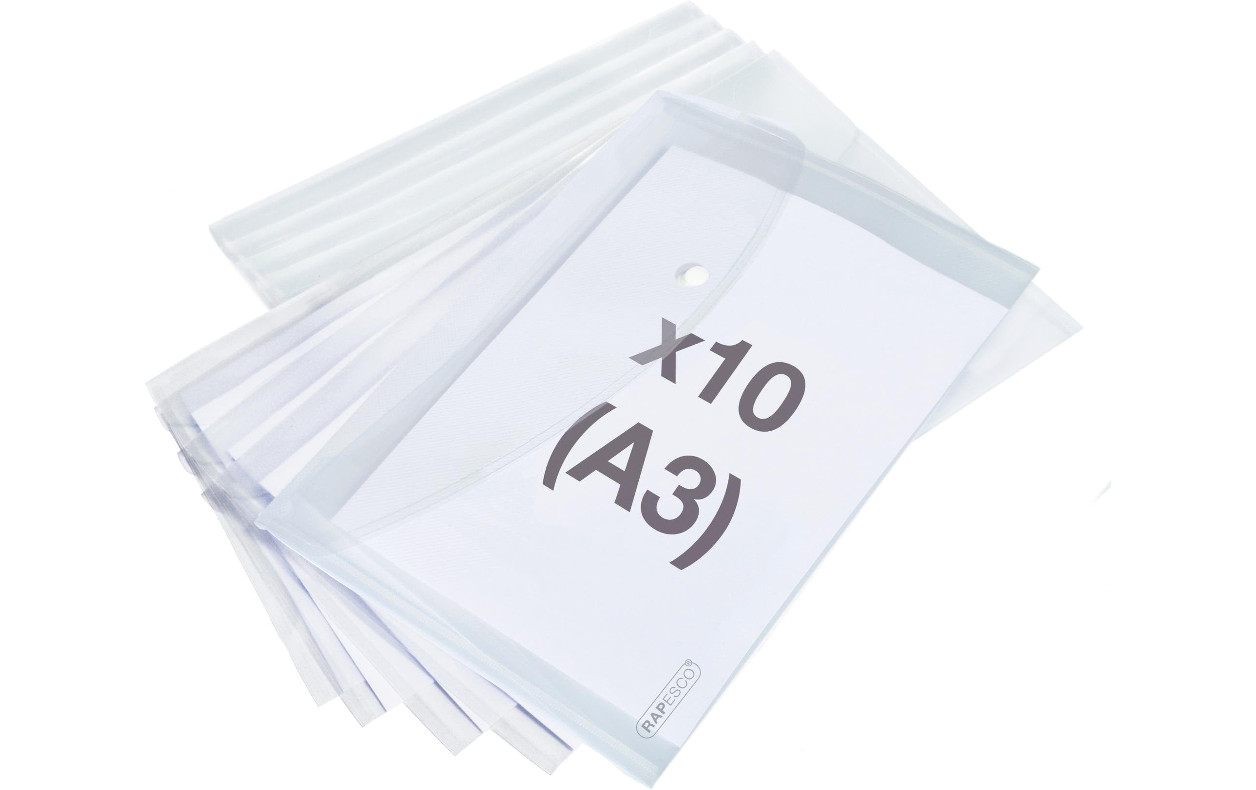 Rapesco Eco Dokumententasche A3 transparent, 10 Stück