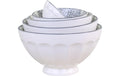 Chic Antique Schüsselset Arés 5 tlg. weiss/grau, H: 9 cm, D: 15.5 cm