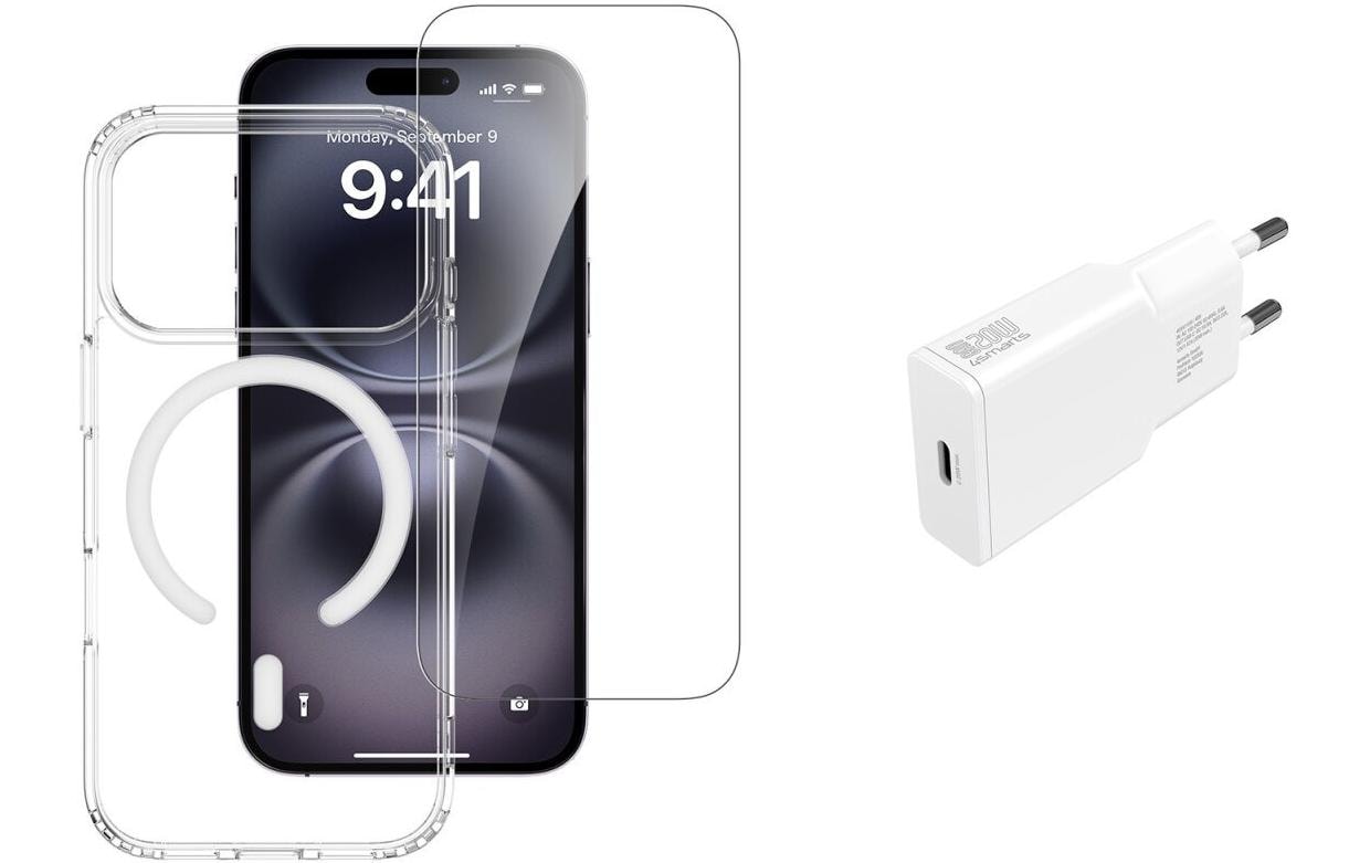 4smarts 3in1 Set, Glas, Cover, Charger iPhone 17 Pro Max, MagSafe-Kompatibel