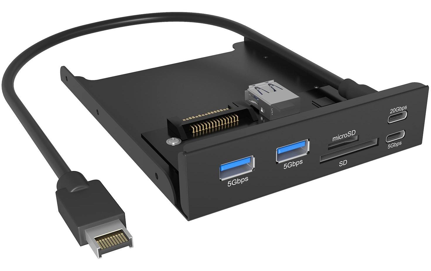 ICY BOX IB-HUB1419-i3, 2x Type-C, 2x Type-A mit USB Type-C®/Type-A Hub & Kartenleser