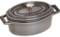 Staub Cocotte 17cm, oval, Graphit-Grau, Gusseisen 1.0l
