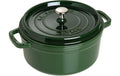 Staub Cocotte 26cm, rund, Basilikum-Grün Gusseisen 5.25l