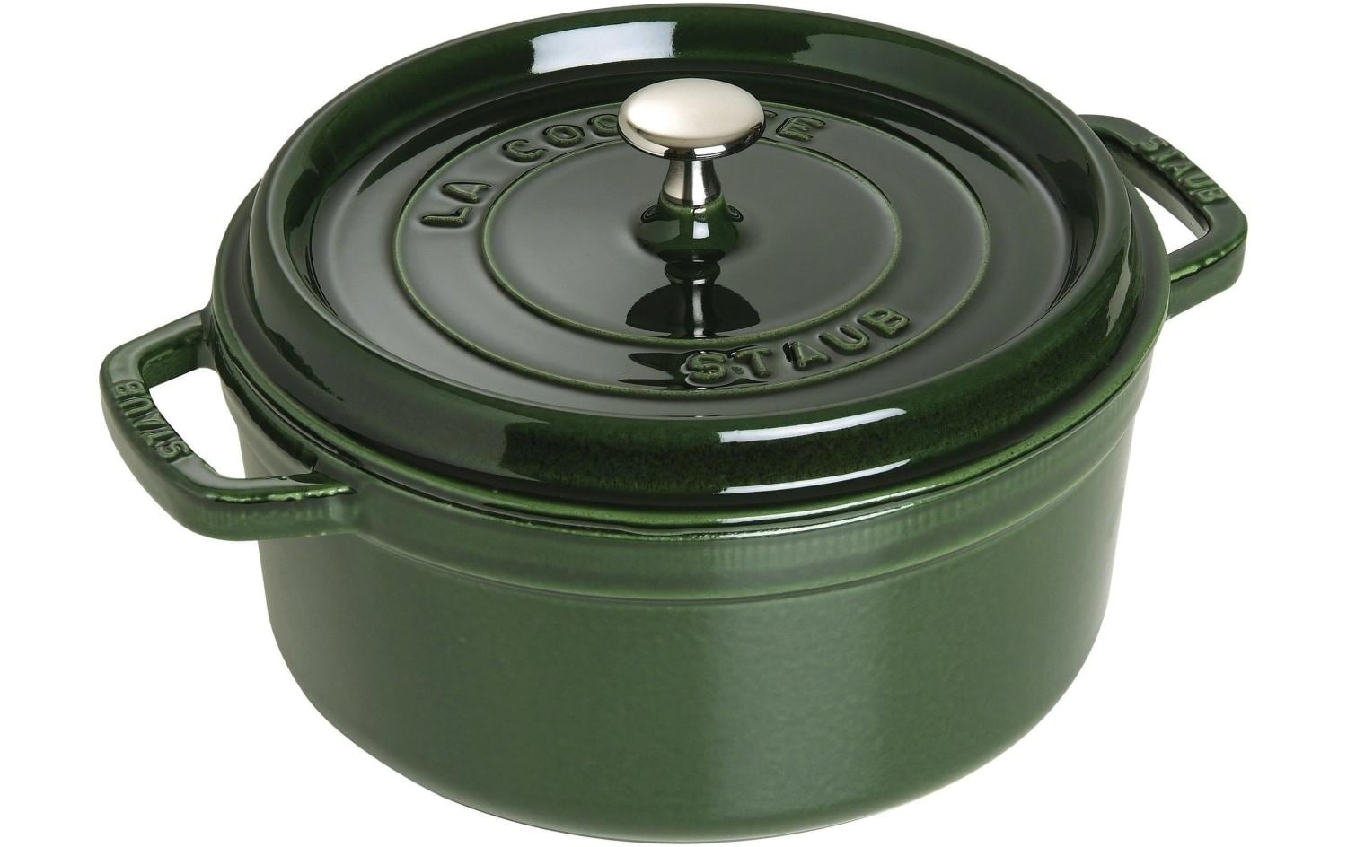 Staub Cocotte 24cm, rund, Basilikum-Grün Gusseisen 3.7l